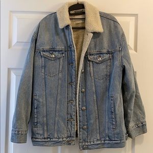 Aritzia Shearling Denim jacket size S